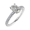 image of luxury oval platinum diamond set shoulders lab grown diamond engagement ring