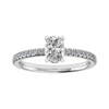 luxury oval platinum diamond set shoulders lab grown diamond engagement ring