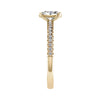 oval yellow gold diamond set shoulders lab grown diamond engagement ring image