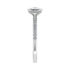 image of princess white gold diamond set shoulders lab grown diamond engagement ring