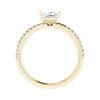 luxury princess yellow gold diamond set shoulders lab grown diamond engagement ring side image 