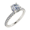Round 18K White Gold Lab Grown Diamond Set Shoulders (Hidden Halo)