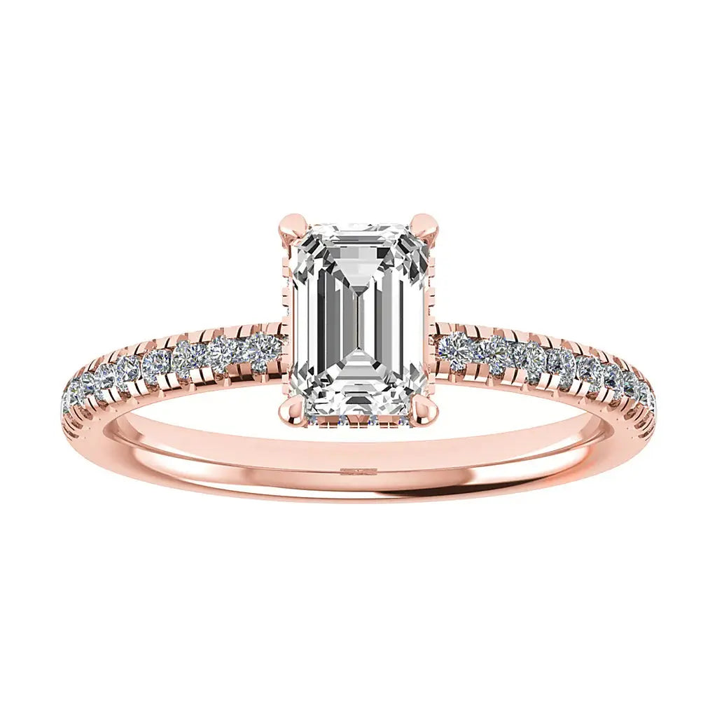 Emerald Platinum Lab Grown Diamond Set Shoulders (Hidden Halo) My Store