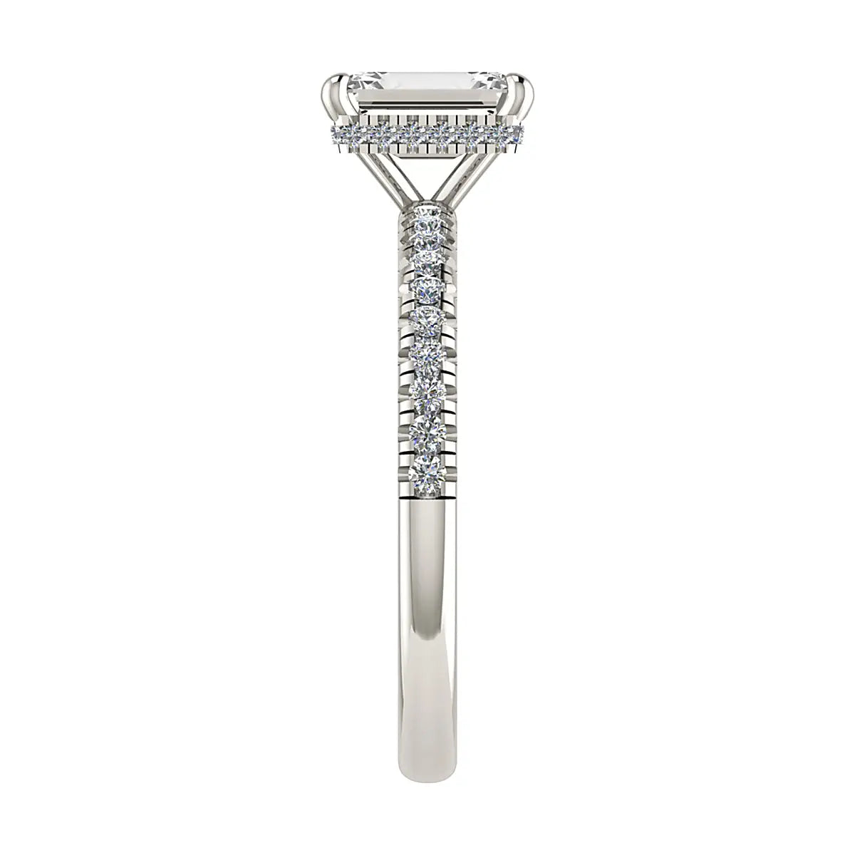 Emerald Platinum Lab Grown Diamond Set Shoulders (Hidden Halo) My Store