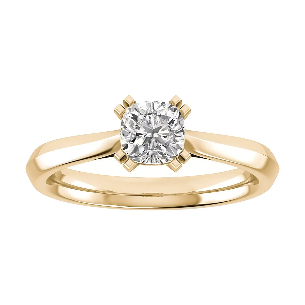 Cushion 18K Yellow Gold Lab Grown Solitaire My Store