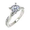 Round 18K White Gold Lab Grown Diamond Set Shoulders