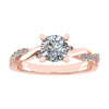 Round 18K Rose Gold Lab Grown Diamond Set Shoulders