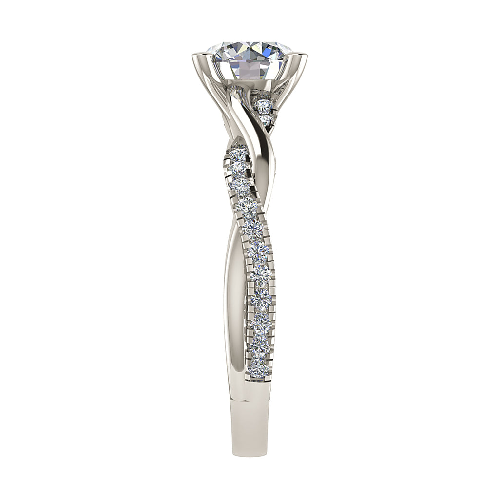 Round 18K White Gold Lab Grown Diamond Set Shoulders
