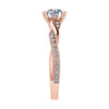 Round 18K Rose Gold Lab Grown Diamond Set Shoulders