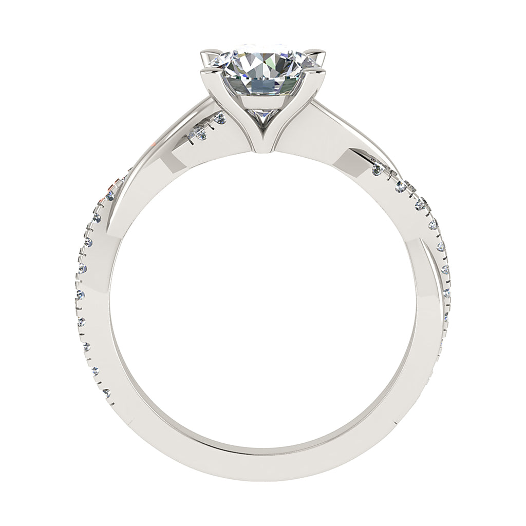 Round 18K White Gold Lab Grown Diamond Set Shoulders