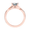 Round 18K Rose Gold Lab Grown Diamond Set Shoulders