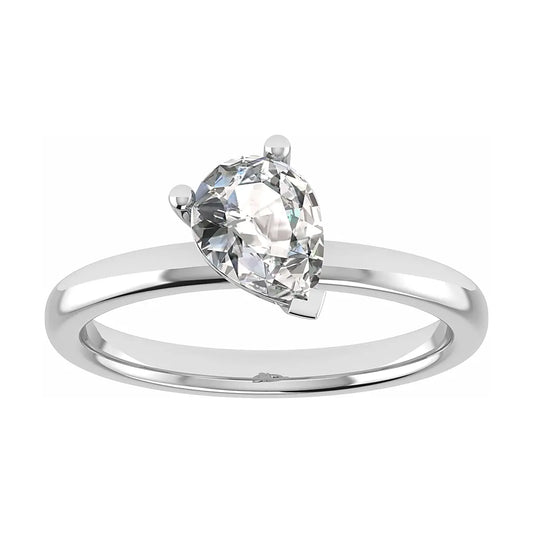 luxury pear white gold solitaire lab grown diamond engagement ring
