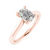 frontal left image luxury oval rose gold solitaire lab grown diamond engagement ring