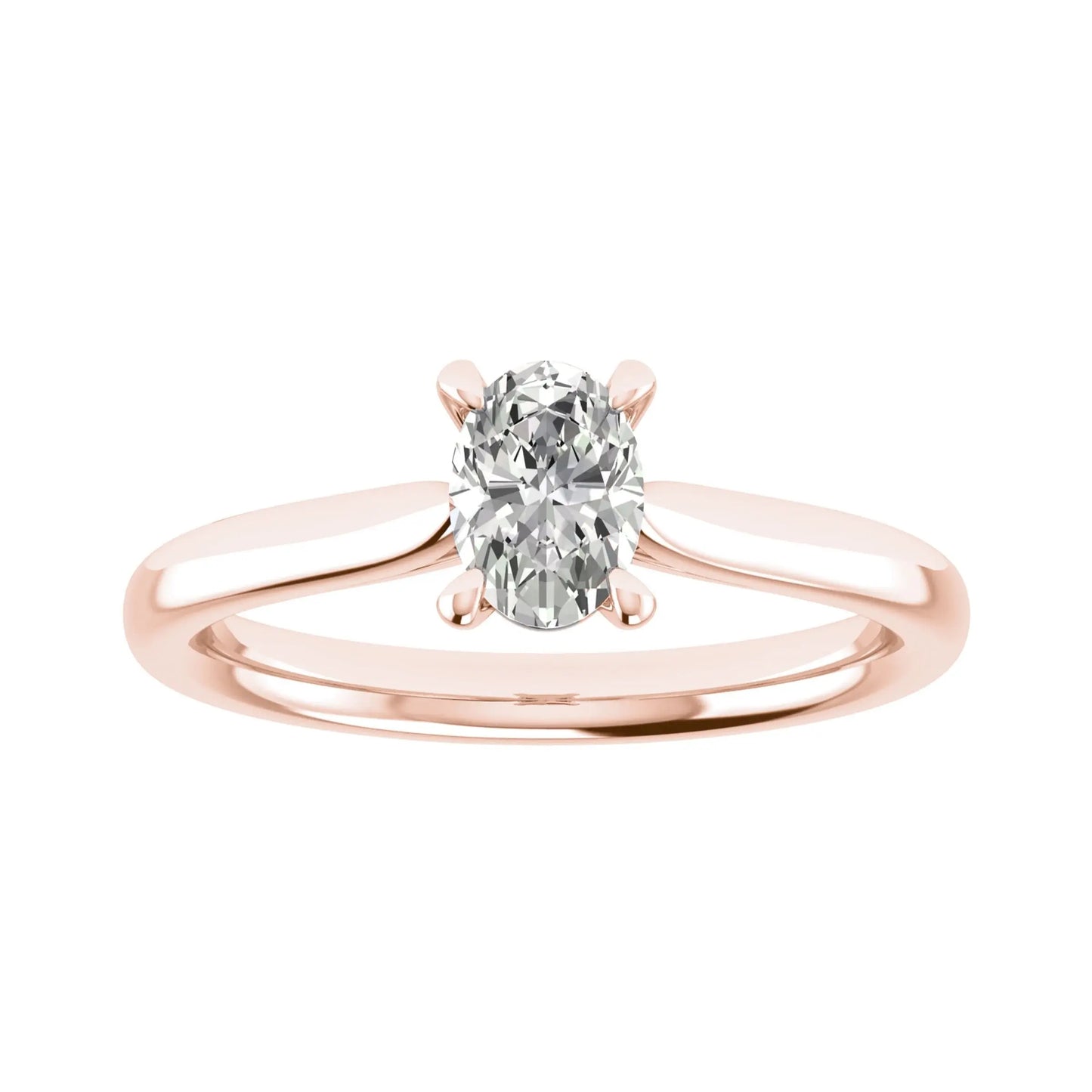 luxury oval rose gold solitaire lab grown diamond engagement ring