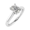 frontal view luxury oval platinum solitaire lab grown diamond engagement ring 