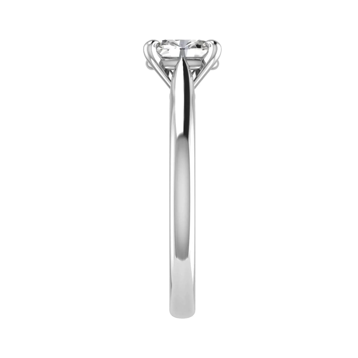 side angle  luxury oval platinum solitaire lab grown diamond engagement ring