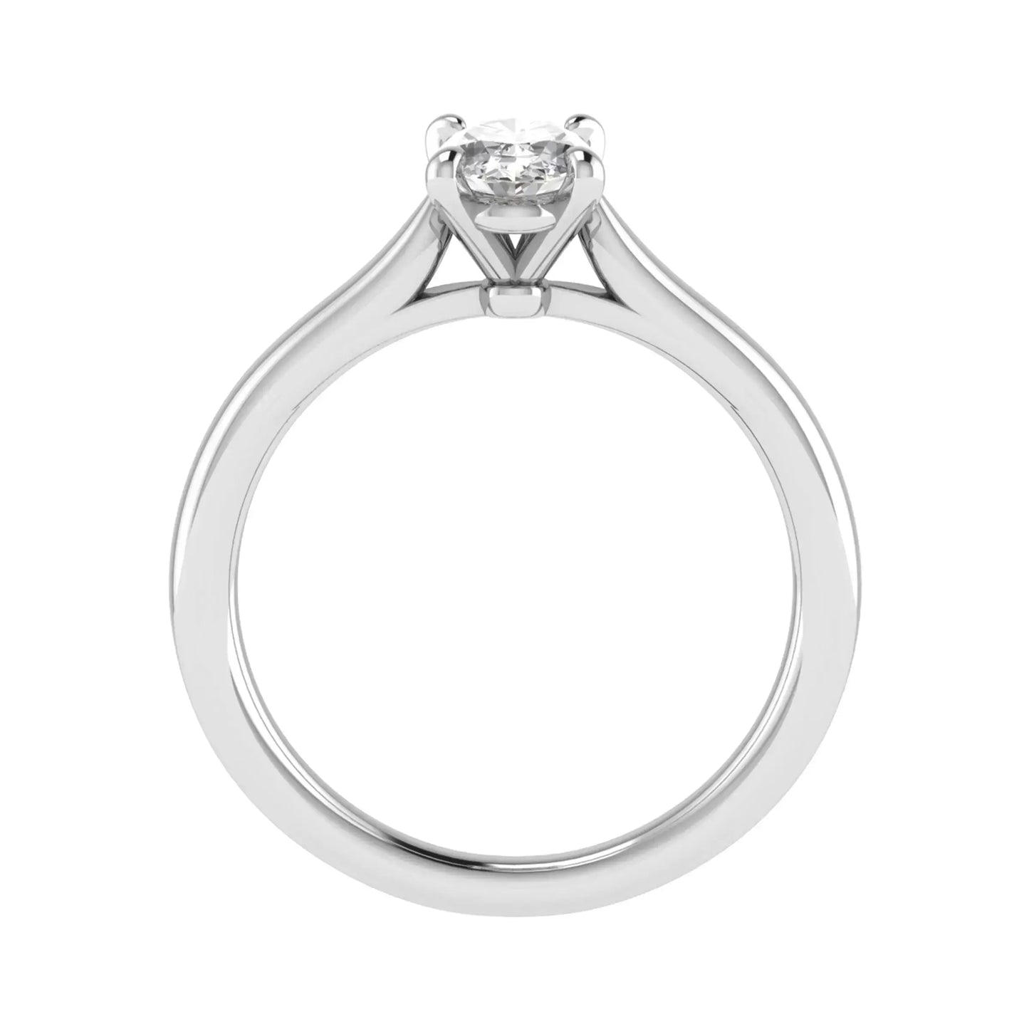 side view luxury oval platinum solitaire lab grown diamond engagement ring