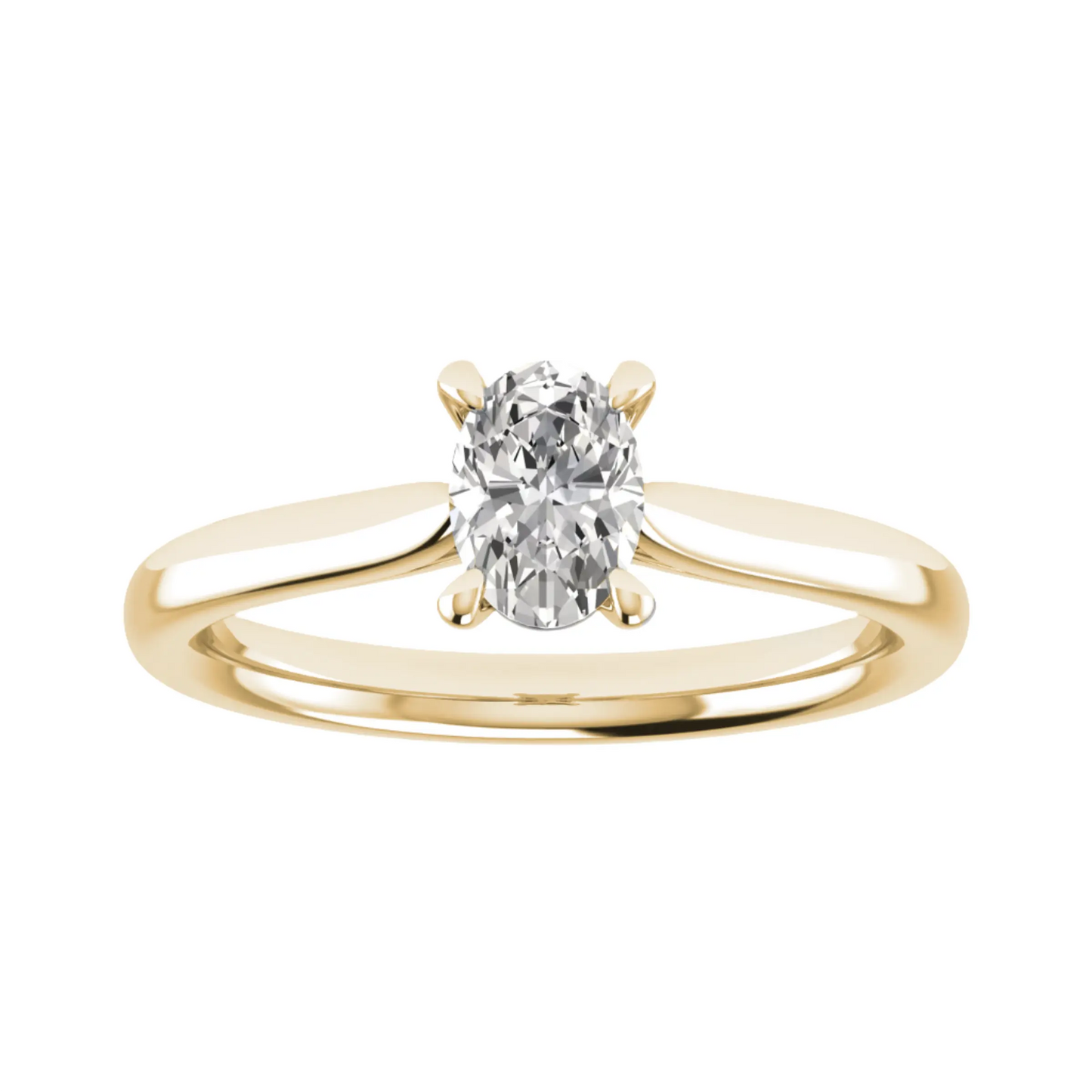 luxury oval yellow gold solitaire lab grown diamond engagement ring