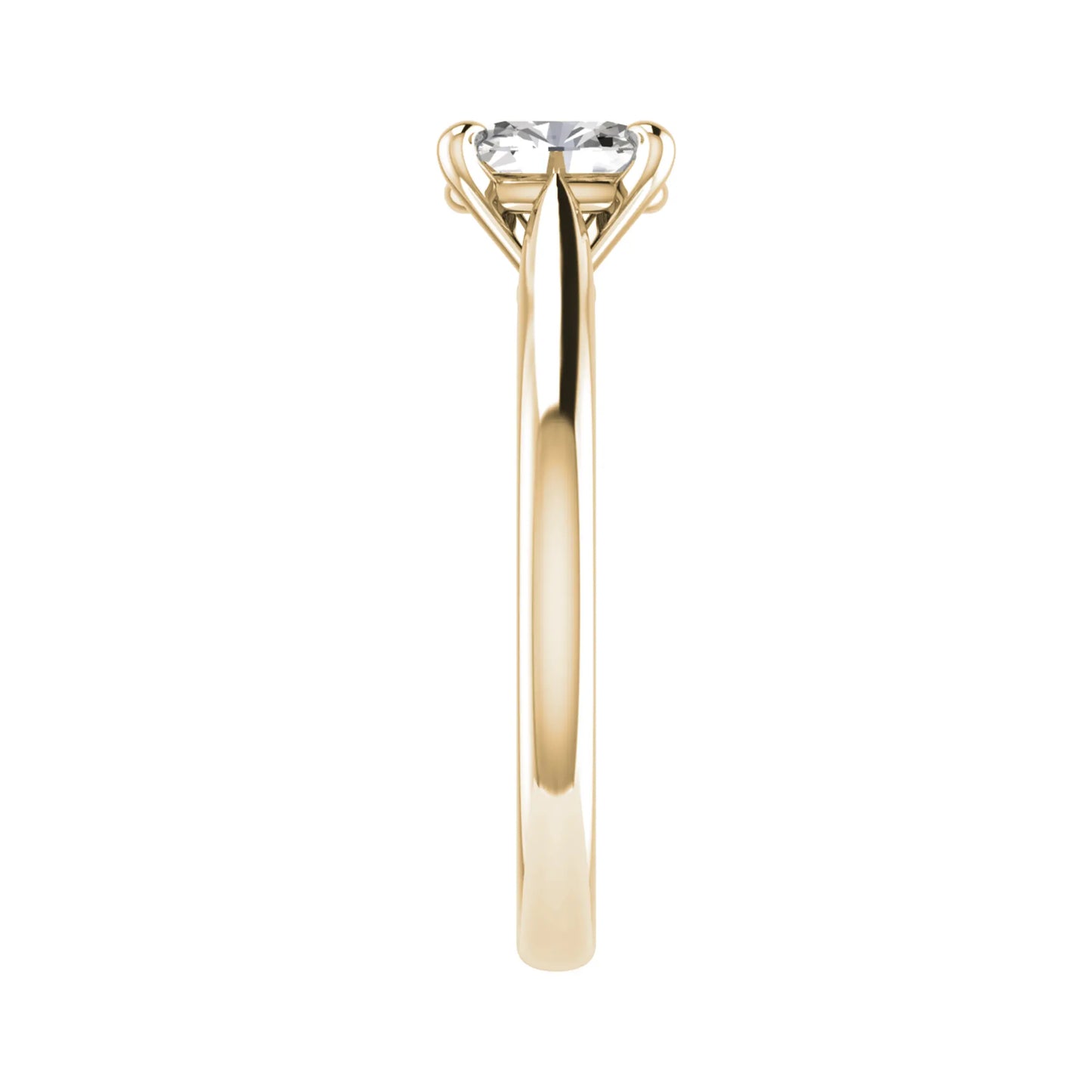 luxury oval yellow gold solitaire lab grown diamond engagement ring side image 