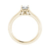 side angle of luxury oval yellow gold solitaire lab grown diamond engagement ring 