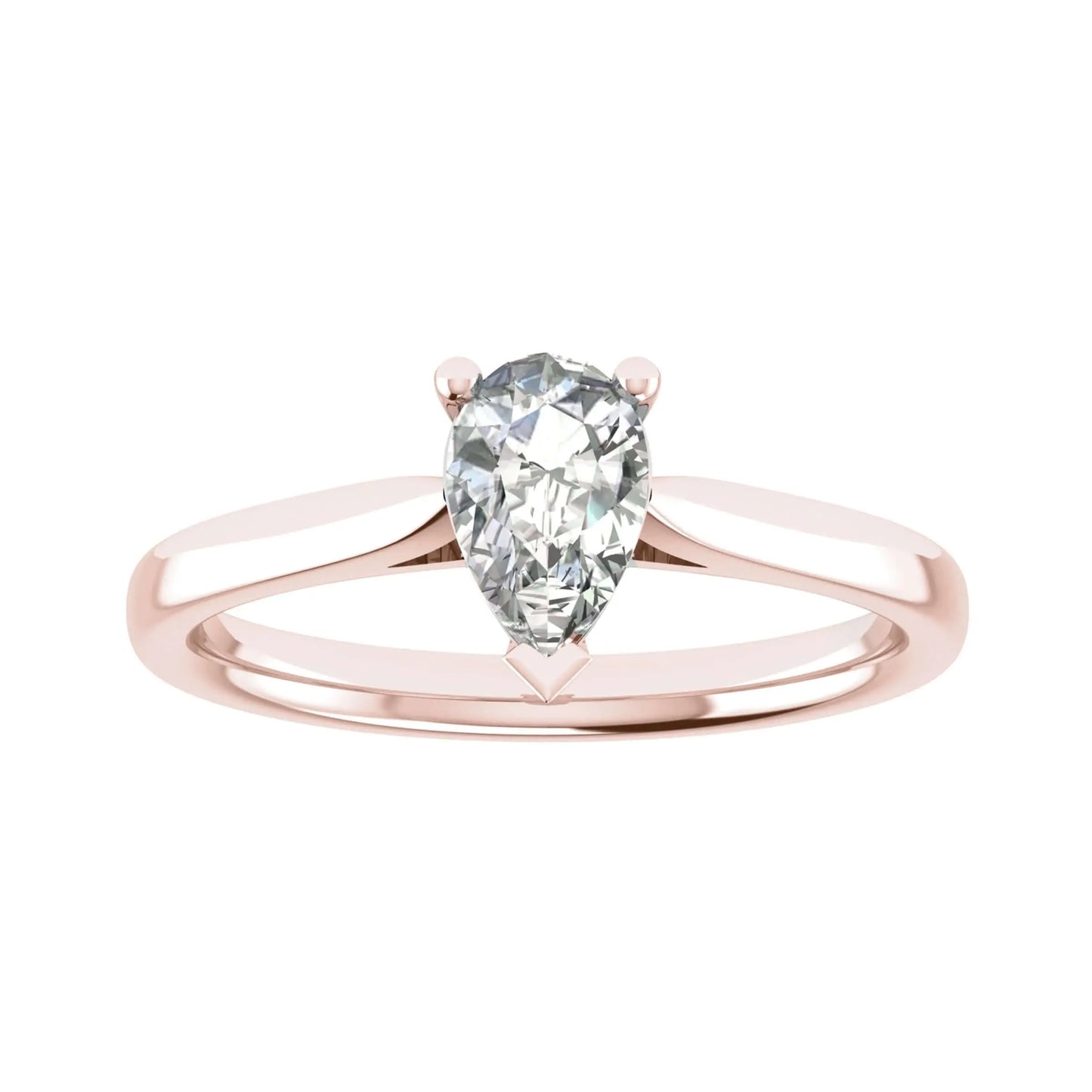 luxury pear rose gold solitaire lab grown diamond engagement ring