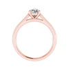side image of luxury pear rose gold solitaire lab grown diamond engagement ring