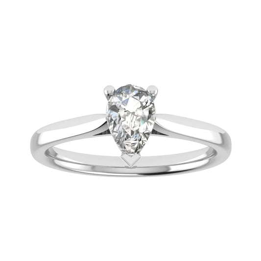 luxury pear platinum solitaire lab grown diamond engagement ring