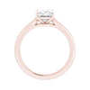 side view luxury princess rose gold solitaire lab grown diamond engagement ring
