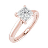 frontal side image of luxury princess white gold solitaire lab grown diamond engagement ring