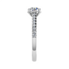 frontal view luxury round platinum diamond set shoulders  lab grown diamond engagement ring