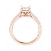 side view of luxury emerald rose gold solitaire lab grown diamond engagement ring