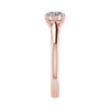 luxury round rose gold solitaire lab grown diamond engagement ring at the side