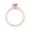 side image of luxury round rose gold solitaire lab grown diamond engagement ring