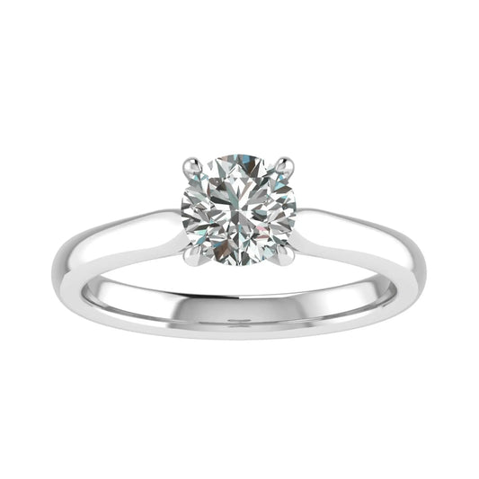 luxury round platinum solitaire lab grown diamond engagement ring