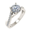 Round Platinum Lab Grown Diamond Set Shoulders