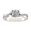 Round Platinum Lab Grown Diamond Set Shoulders