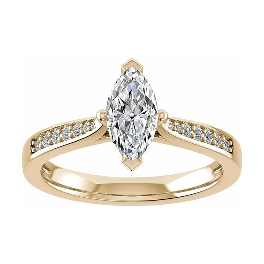Marquise 18k Yellow Gold Lab Grown Diamond Set Shoulders My Store