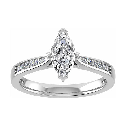 Marquise Platinum Lab Grown Diamond Set Shoulders My Store