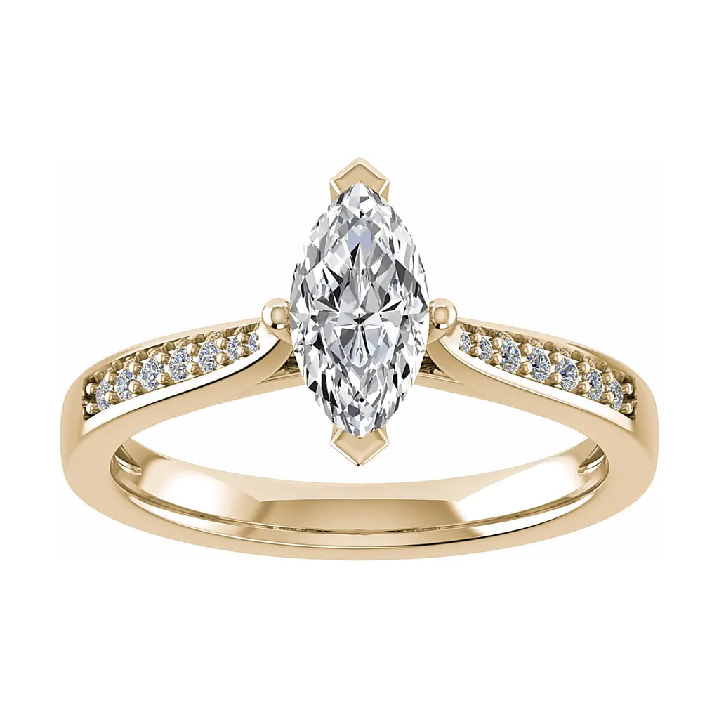 Marquise 18k Yellow Gold Lab Grown Diamond Set Shoulders My Store