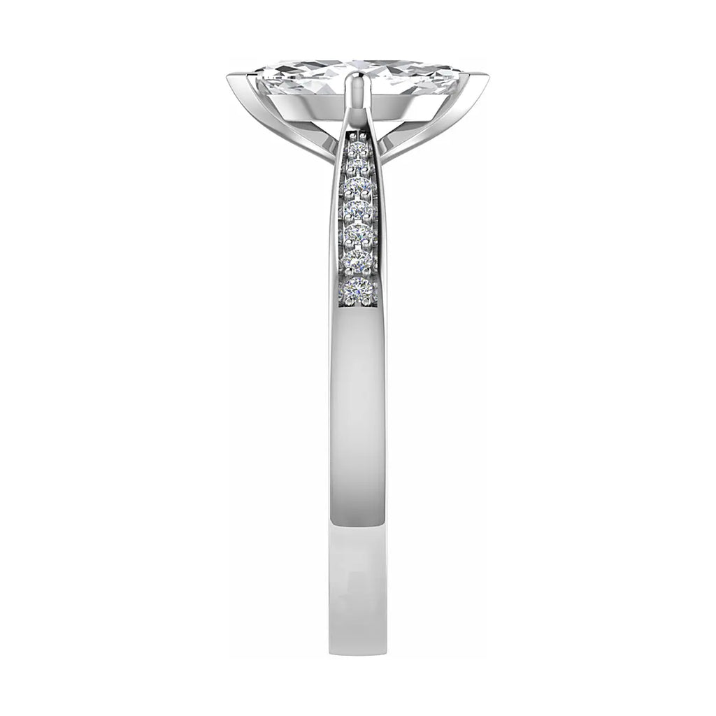 Marquise Platinum Lab Grown Diamond Set Shoulders My Store