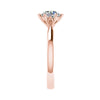 luxury round rose gold solitaire lab grown diamond engagement ring at the side
