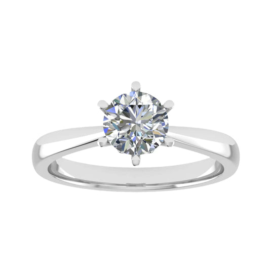 luxury round platinum solitaire lab grown diamond engagement ring