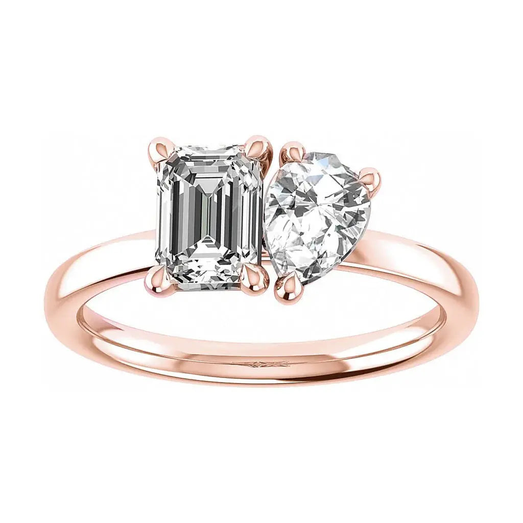 Emerald & Pear Yellow Gold Lab Grown Diamond Pair My Store