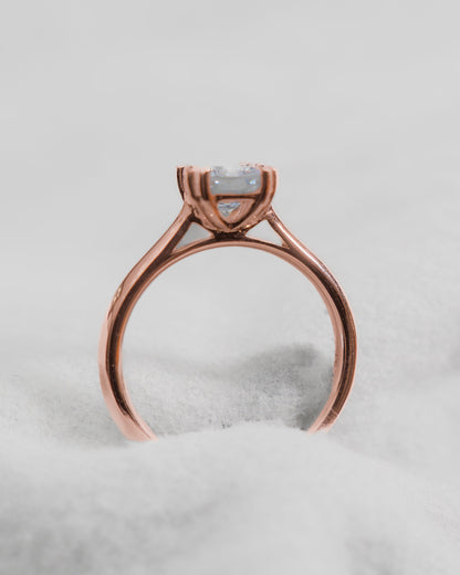 Cushion 18K Rose Gold Lab Grown Solitaire - Lester & Brown