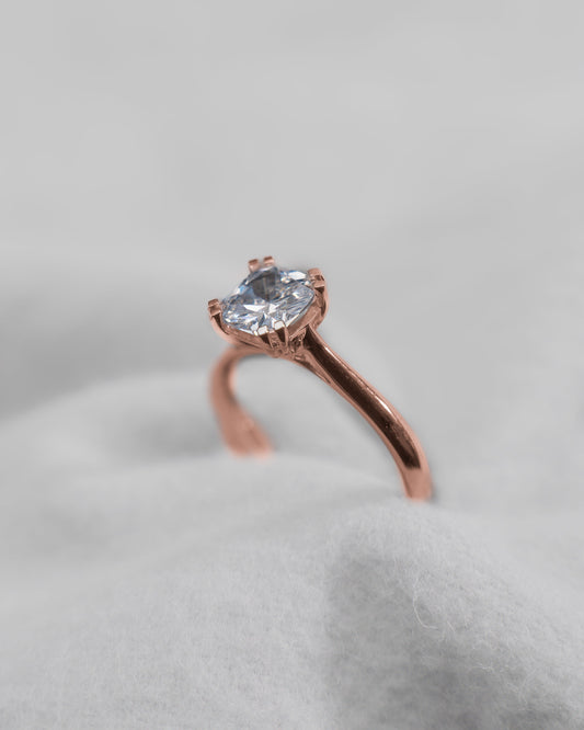 Cushion 18K Rose Gold Lab Grown Solitaire - Lester & Brown