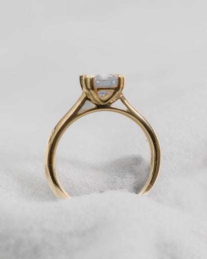 Cushion 18K Yellow Gold Lab Grown Solitaire - Lester & Brown
