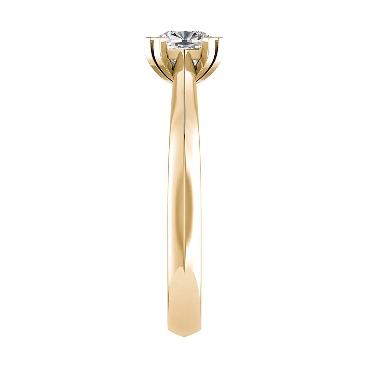 Cushion 18K Yellow Gold Lab Grown Solitaire - Lester & Brown