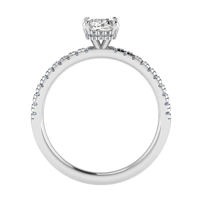 Cushion Platinum Lab Grown Diamond Set Shoulders (Hidden Halo) - Lester & Brown