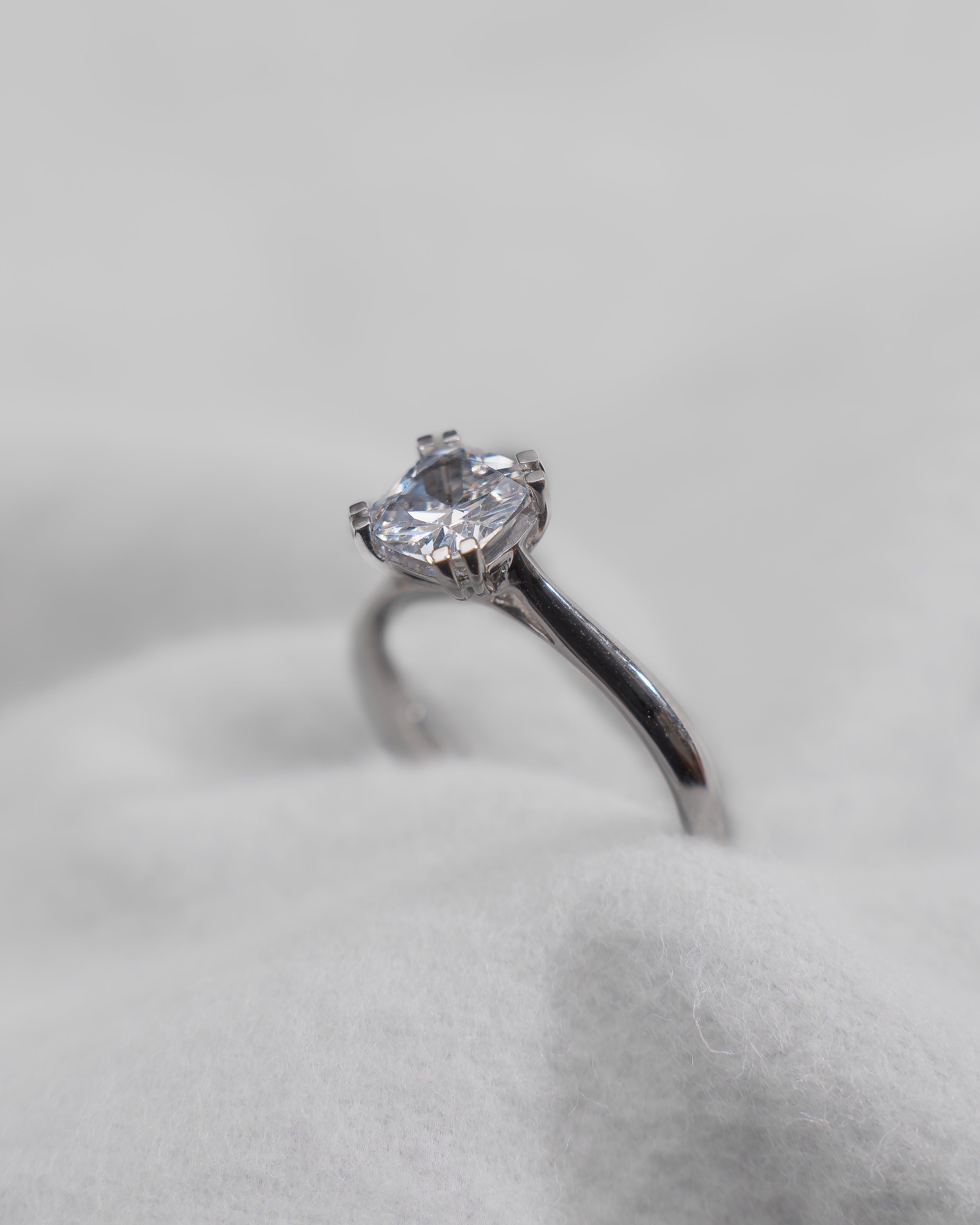 Cushion Diamond Solitaire Ring Platinum Engagement Ring – Lester & Brown