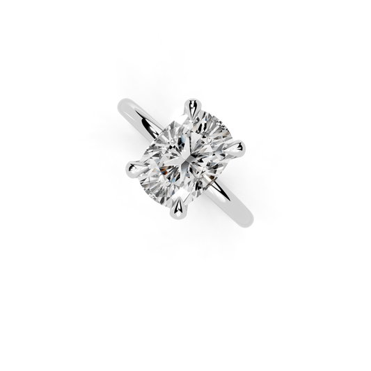 Elongated Cushion Lab Grown Diamond Engagement Ring | 18K White Gold - Lester & Brown